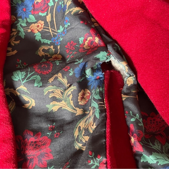 Vintage London Fog Red 100% Wool Lined Trench Coat Size 12-M - Picture 9 of 16